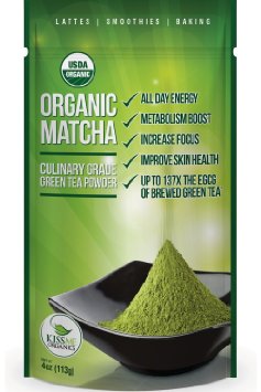 Matcha Green Tea Powder - Powerful Antioxidant Japanese Organic Culinary Grade - 113 grams 4 oz