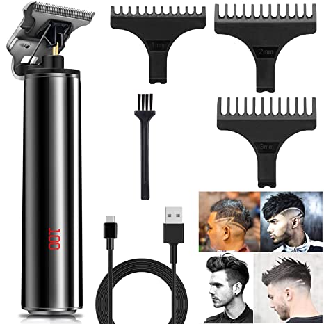 Professional Cordless Hair Clippers, Automoness Beard Trimmer T-Blade Rechargeable Electric Hair Cutting Kits - Ergonomic Zero Gapped Trimmer for Men, Women, Babies Home Barber Use