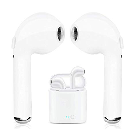 Bluetooth Wireless Earbuds Bluetooth 5.0 Earphone Hi-Fi Sound Bluetooth Headset with Mini Charging Case 24 Hrs Extended Playtime Pop-Up Pairing for All Smartphones - White01