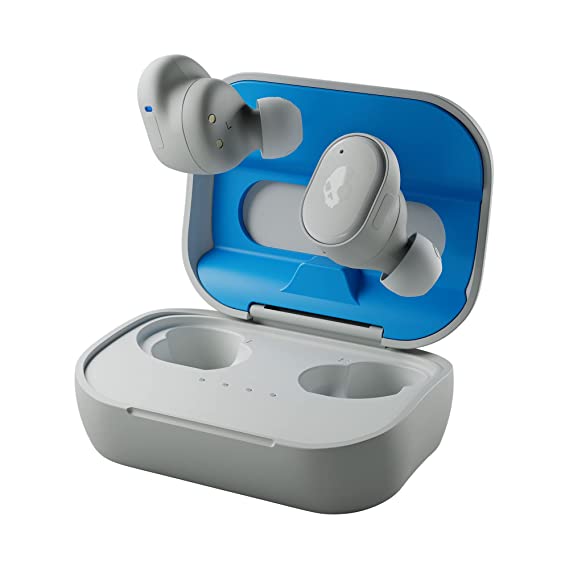 Skullcandy Grind Bluetooth Truly Wireless in Ear Earbuds with Mic with Voice (Light Gray Blue)