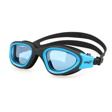 COPOZZ Swim Goggle,Swim Goggles,Clear Lens Swimming Goggles,Mirrored Swim Goggles with Multicolor Stylish UV Protection Anti-fog Oversize Frame and Adjust Head- Strap for Men Women Adult Boys Girls