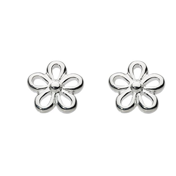 Dew Women's Sterling Silver Flower Stud Earrings