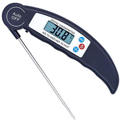 Meat Thermometer, Aessdcan Super Fast Instant Read Thermometer, Backlight and Calibration Food Thermometer for Food, Candy, Milk, Tea, BBQ, Outdoor and Kitchen Cooking