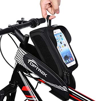 Cycle Bag Toptrek Waterproof Bike Bags Bicycle Front Handlebar Frame Top Tube Crossbar Bag Touch Screen Phone Holder Pannier Pouch for iPhone X 6 7 plus 8 / Samsung Galaxy s7 s6 note BMX/Road/Mounta