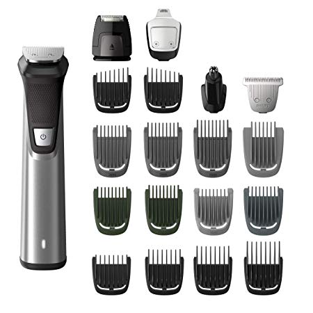 Philips Norelco MG7750/49 Multigroom 7000 Face Styler and Grooming Kit, 23 Trimming Pieces, DualCut Technology, Fully Washable, Reinforced Guards, Rechargeable.