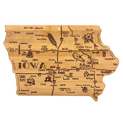 Totally Bamboo Iowa State Destination Bamboo Serving and Cutting Board