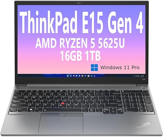 OEM Lenovo ThinkPad E15 Gen 4 15.6" FHD IPS, AMD Ryzen 5 5625U Hexa Core (Beats Intel i7-1255U), 16GB RAM, 1TB NVMe, WiFi 6, Bluetooth, RJ-45, W10P, Mineral Metallic (Silver), Business Laptop