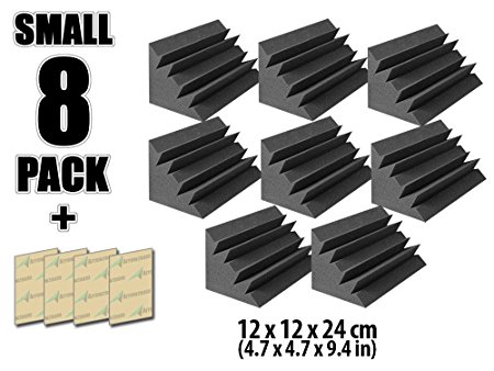 Arrowzoom New 8 Pack of 4.7 in X 4.7 in X 9.4 in Black Soundproofing Insulation Bass Trap Acoustic Wall Foam Padding Studio Foam Tiles AZ1133 (BLACK)