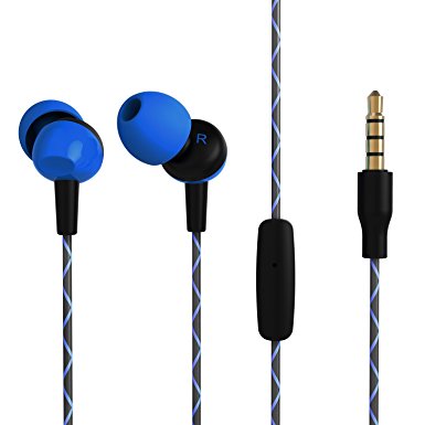 Earphones Earbuds, OARIE Headphones with Mic Stereo Hifi Earphones for iOS Android 3.5mm Jack(Dark Blue)