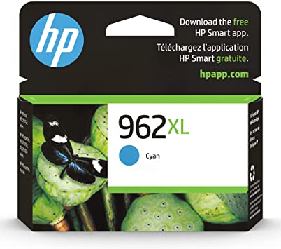 Original HP 962XL Cyan High-yield Ink Cartridge | Works with HP OfficeJet 9010 Series, HP OfficeJet Pro 9010, 9020 Series | Eligible for Instant Ink | 3JA00AN