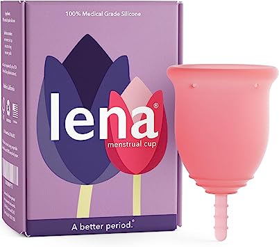 Lena Menstrual Cup - Reusable Period Cup - Tampon and Pad Alternative - Heavy Flow - Large - Pink