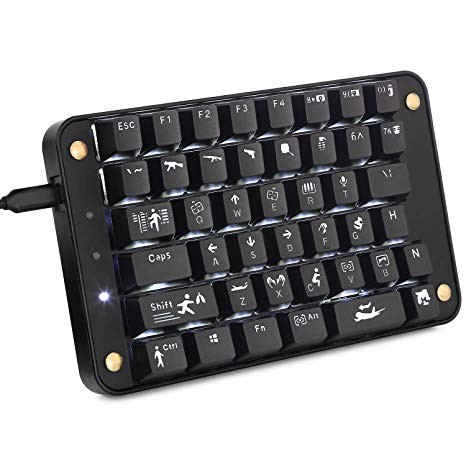 Koolertron Cherry MX Red Programmable Gaming Keypad for PUBG, Mechanical Gaming Keyboard with 43 Programmable Keys for PLAYERUNKNOWN'S BATTLEGROUNDS, Single-Handed Keypad Macro Setting