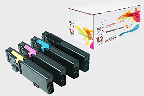 YoYoInk 4 Pack Compatible Toner Cartridges Replacement for Dell C2660 / C2660dn / C2665dnf (1 Black 1 Cyan 1 Magenta 1 Yellow) 593-BBBU 593-BBBT 593-BBBS 593-BBBR