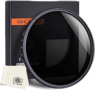 K&F Concept 62mm ND2 to ND400 Variable Neutral Density Filter Slim Fader ND ND2-400 Optical Glass for Sony Nikon Canon DSLR   Microfiber Cleaning Cloth for Cameras Lens