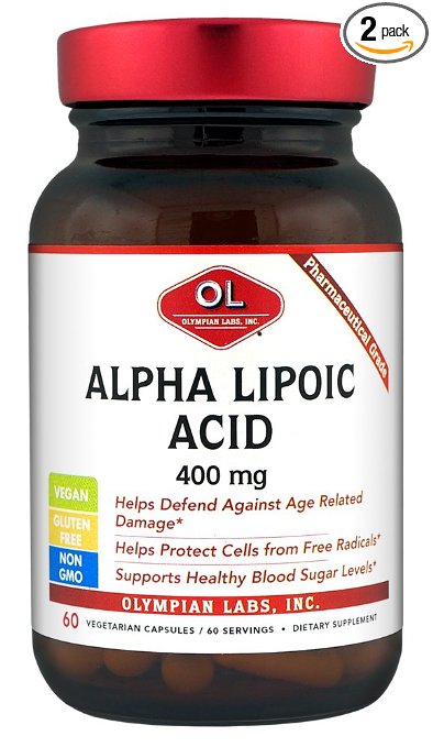 Olympian Labs Alpha Lipoic Acid 400mg, 60 Capsules (Pack of 2)