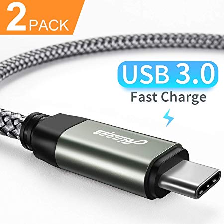 USB-C Cable Fast Charging (USB 3.0) (2 Pack/3.3FT),Ainope USB-A to USB-C Charger Cable,Durable Braided Armor Cord Compatible Samsung Galaxy Note 9 8 S9 S8 S8 Plus S10 S10 Plus,LG V30,V20,G6,G5 (Renewed)