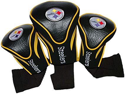 Team Golf NFL Contour Golf Club Headcovers (3 Count), Numbered 1, 3, & X, Fits Oversized Drivers, Utility, Rescue & Fairway Clubs, Velour lined for Extra Club Protection