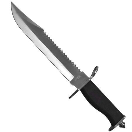 Jungle Master JM-001L Fixed Blade Hunting Knife Straight Edge Blade Rubberized Handle15-Inch Overall