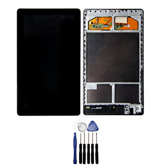 LSHtech LCD Display Touch Screen Digitizer Assembly for Asus Google Nexus 7 FHD Second Generation(2013) with Frame