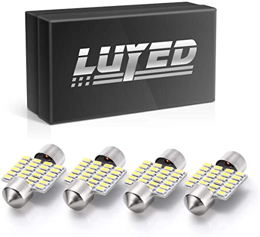 LUYED 4 X 300 Lumens Super Bright 3014 24-EX Chipsets 1.25 inches DE3175 DE3021 DE3022 3175 LED Bulbs Used For Dome light,Xenon White