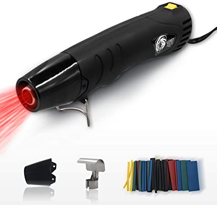 Mini Heat Gun, TYT Electric Hot Air Gun Portable 350W 662°F for Crafts, Resin, Drying Paint,Electronics,Handheld Embossing Heat Gun with Reflector Nozzle and Heat Shrink Tubing, 6.56ft Power Cable