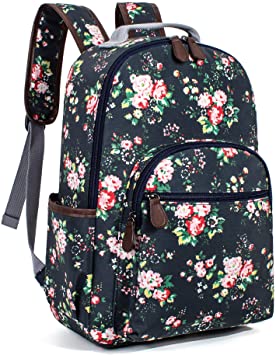 Leaper Floral Waterproof School Backpack Travel Bag Bookbags Satchel Daypack