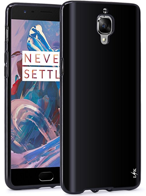 OnePlus 3 Case, LK Ultra [Slim Thin] Scratch Resistant TPU Gel Rubber Soft Skin Silicone Protective Case Cover for OnePlus 3 (Black)