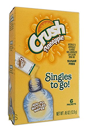 Pineapple Crush Sugar Free Singles to Go! Box of 6 Packets