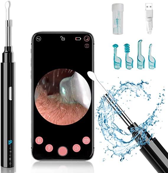 OUTERDO Ear Wax Removal Tool,Earwax Removal Endoscope, 1080P FHD Wireless Wfi Ear Camera with 6 LED Lights,Earwax Remover Tool with Waterproof & Safe Otoscope for iPhone, iPad & Android Smart Phones