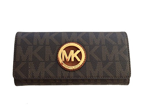 Michael Kors Signature PVC Fulton Flap Wallet