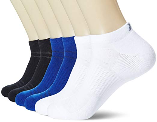 Kold Feet Men's Athletic 6-Pack Solid No Show Comfort Cushioned Low Cut Training Sock