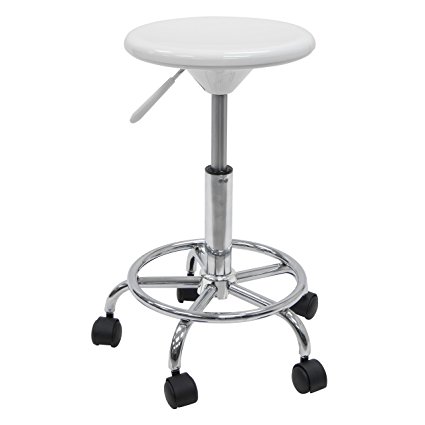 Studio Designs Studio Stool in White with Chrome 13178