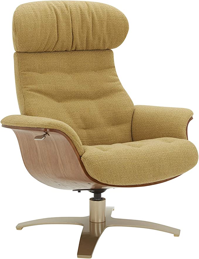 Amazon Brand – Rivet Olander Mid-Century Modern Recliner Chair with a Swivel Base, 31.1"W, Lemongrass