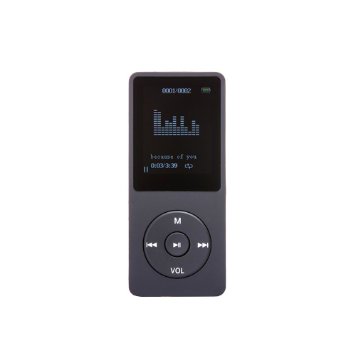 Goodeen 8GB MP3 Players 70 Hours Music Players Lossless Sound Entry Hi-Fi Music MP3 Players Supports up to 64GB SD Card(Black)
