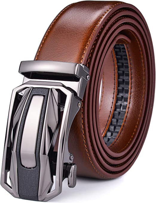 Men Belts Leather Male Slide Ratchet Work Dress Strap w Interchangeable Buckle Beltox …