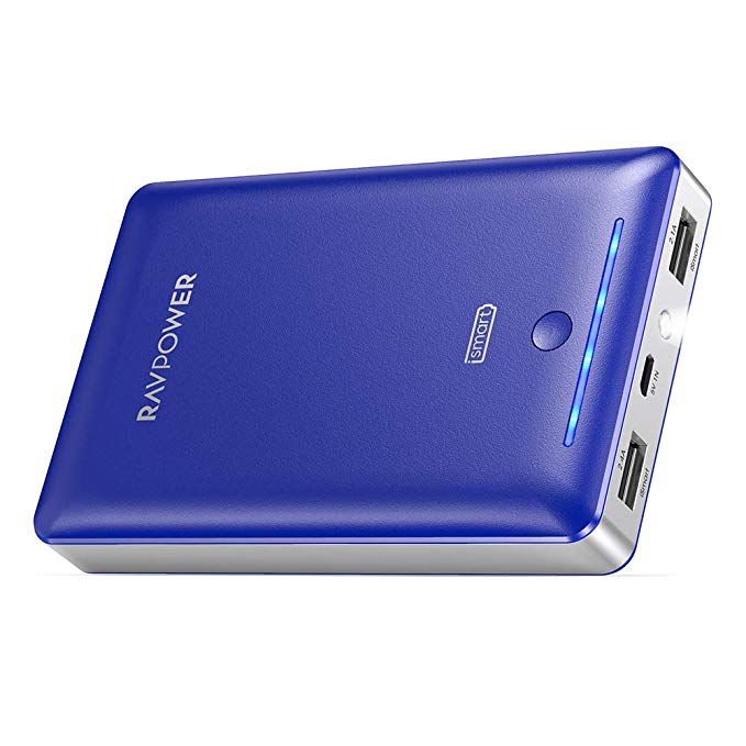 Portable Chargers RAVPower 16750mAh Power Bank, Time-Tested USB Battery Pack with Dual 2.0 USB Ports/Flashlight, 4.5A Max Output Cell Phone Charger Battery for iPhone/Android Devices