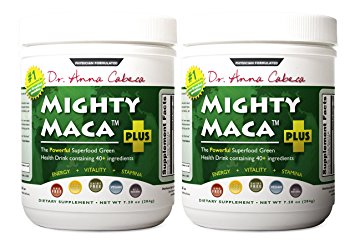 Mighty Maca 2.0 - 2 Pack (Two 204g Canisters) - Delicious, All-Natural, Organic Maca Superfoods Greens Drink, Allergen & Gluten Free, Vegan, Powder