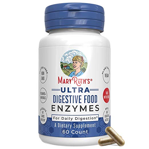 Ultra Vegan Digestive Food Enzymes by MaryRuth - Digestive Enzyme Complex for Daily Digestion - Amylase, Lipase, and Lactase   Cofactor Vitamins and Minerals - Plant Based Non-GMO - 60 Count