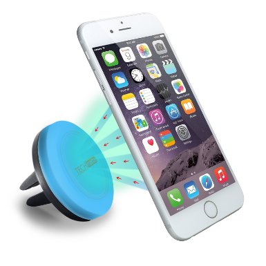 TechMatte MagGrip Air Vent Magnetic Universal Car Mount Holder for Smartphones including iPhone 6, 6S, Galaxy S6, S6 Edge - Blue