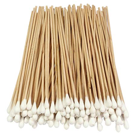HTS 101K0 6 Inch 500-Pc Long Wooden Stick Cotton Tip Applicator (5 Packs of 100)
