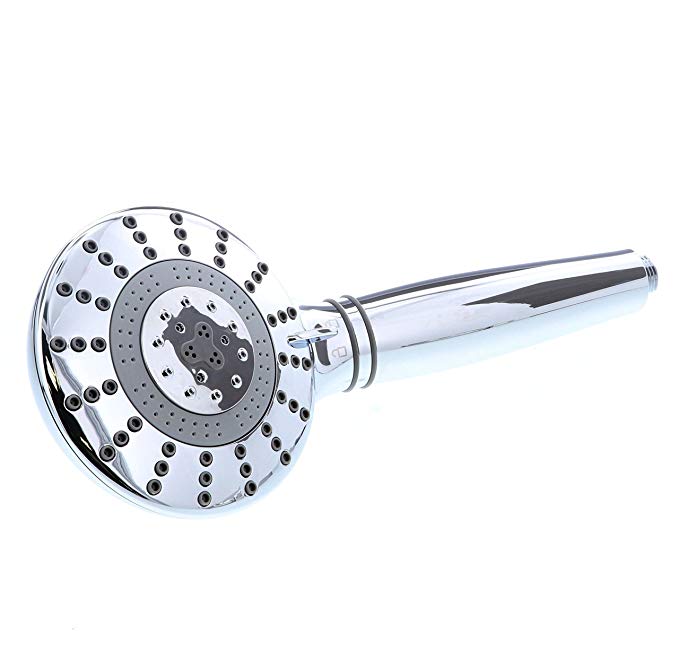 Clearly Filtered Handheld Filtered Shower Head, Built-in Filter, 7 Spray Settings, 5” Chrome Head, 72” Hose Bracket Included