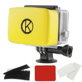 CamKix Floater for GoPro Hero - Removable Float for GoPro Housing Backdoor - Includes Waterproof Adhesive High Quality Waterproof Velcro 1 Pair of Anti-Fog Inserts - Compatible with GoPro Hero 4 3 3 2 1 Yellow