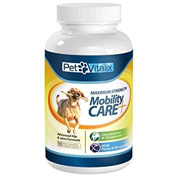 Glucosamine for Dogs with Chondroitin + MSM + Perna + Manganese by Petvitalix, Best Arthritis Pain Relief Joint Health Supplement for Pets Recommended by Veterinarians; Professional Strength Dog Supplement for Joints and Hip Dysplasia; Medicine Treats; Pain Reliever Chews and Pills; No Liquid or Powder to Treat; Easy Chewable Tablets; #1 Hip and Joint Supplement for Dogs of All Sizes, Ages, Breeds; 90 Chewable Tablets; 100% Made in USA; Healed or FREE Money Back GUARANTEE