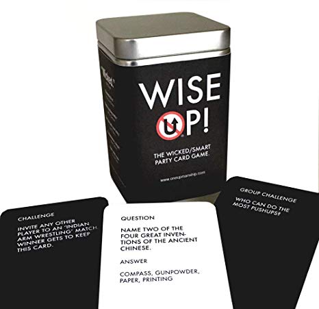 Wise Up! – An All-Original Wicked/Smart Party Card Game – The Funnest Brand Spanking New Travel Gift Game Ever – In A Classic, Take-Anywhere Tin.