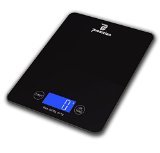 Procizion Digital Touch Multifunction Kitchen Food Scale for Precise Weighing in Grams Ounces Pounds Fluid Ounces Milliliters Measures up to 11 Lbs Best Gift for Weight Watchers and Diet Conscious Compact Gadget Large Backlit LCD Durable Tempered Glass Black