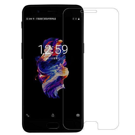 OnePlus 5 Screen Protector, Nillkin [H Pro] Tempered Glass 0.2mm Ultra Thin 2.5D Round Edges High Clarity 9H Screen Hardness Anti-fingerprints Glass Screen Protector for OnePlus 5 (2017)