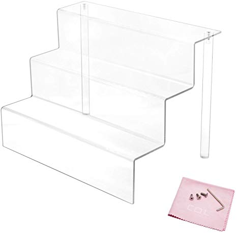 Combination of Life 9 inches W by 6.25 inches D 3 Tier Acrylic Display Shelf for Funko Pops Figures Amiibo Nendoroid in Cabinet