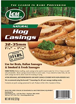LEM Products 141 8 oz. Vacuum Sealed Bag - Hog Casings for 25 lbs. Meat