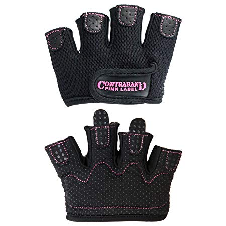 Contraband Pink Label 5537 Womens MICRO Weight Lifting Gloves w/Grip-Lock Padding (PAIR)