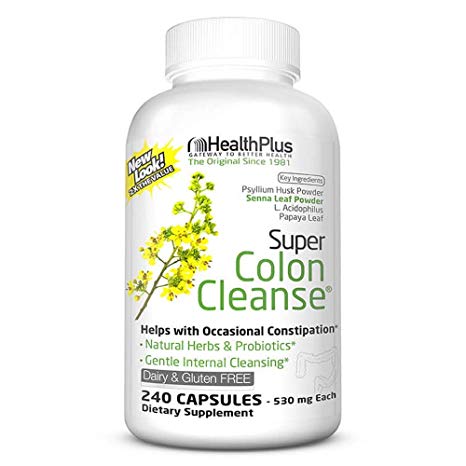 Health Plus Inc., Super Colon Cleanse, 500 mg, 240 Capsules - 2pc